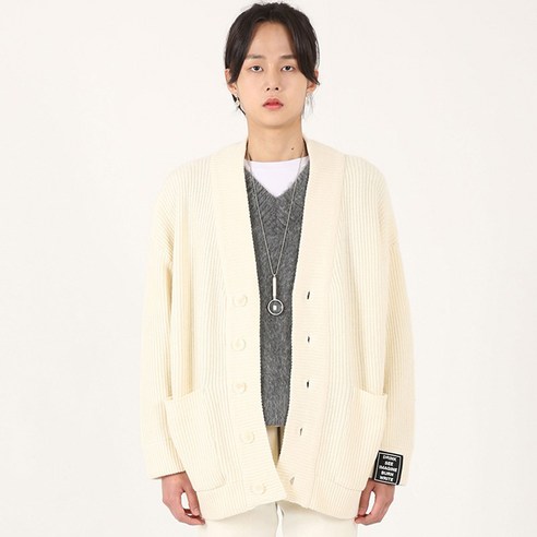 에이치블레이드 캐쉬울 오버핏 가디건