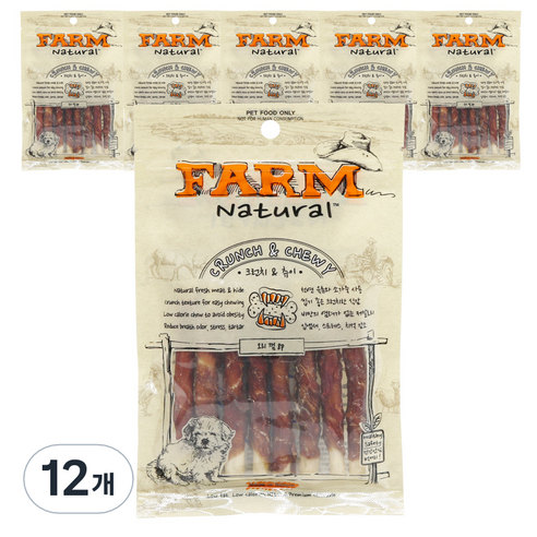 팜내츄럴 강아지 크런치앤츄이 발포껌 8p, 혼합맛(소가죽/오리고기), 60g, 12개