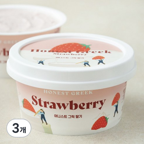 어니스트그릭 딸기, 100g, 1개입, 3개