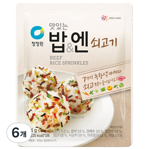 청정원 맛있는 밥&엔 쇠고기, 24g, 6개