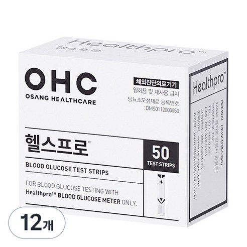오상헬스케어 헬스프로 개인용혈당검사지, 12개, 25개입