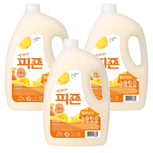 피죤 레귤러 3100ml 옐로미모사, 3.1L, 3개