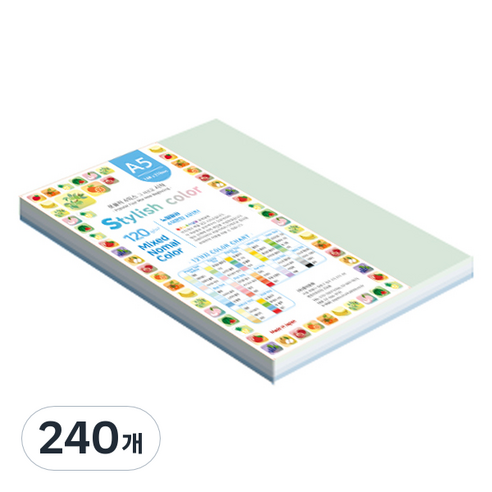 종이문화 스타일리쉬 얇은 혼합색지 120g 06 SN Blue Tone, 240개, A5