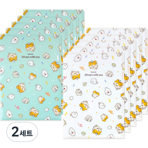 포포팬시 햄치 L홀더 화일 2종 x 5p 세트, 혼합색상, 2세트