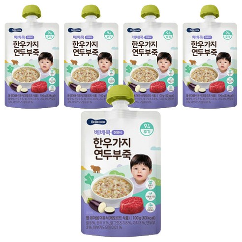 베베쿡 한우 가지 연두부죽 실온이유식 후기 100g, 5개, 한우 + 가지 + 연두부 혼합맛