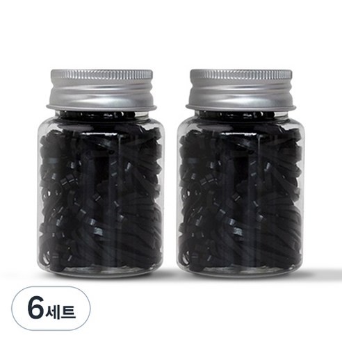 글로스앤글로우 간편보관 짱짱 헤어밴드 200p 세트, 블랙, 6세트