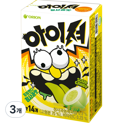 오리온 아이셔캔디 청사과맛, 42g, 3개