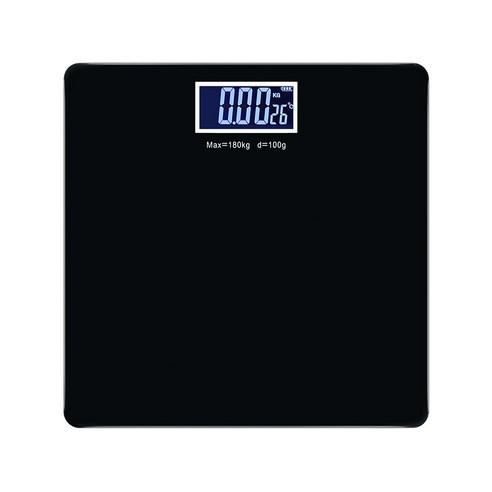노바리빙 컬러 백라이트 사각 미니 체중계, 블랙, 1개
