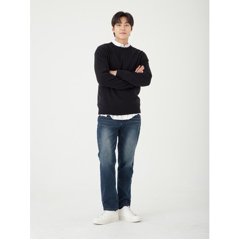 캐럿 남성용 기모 울트라 스판 청바지 - 겨울철 스타일링 필수템!