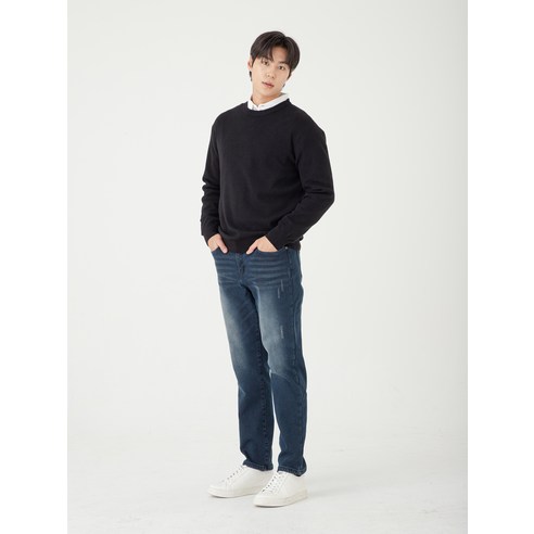 캐럿 남성용 기모 울트라 스판 청바지 - 겨울철 스타일링 필수템!