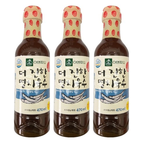 이엔푸드 더 진한 멸치육수, 470ml, 3개