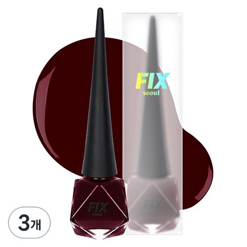 픽스서울 네일라커 매니큐어, 07 핏빛 여휘, 8ml, 3개