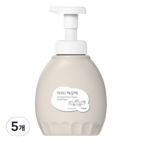 아이깨끗해 프리미엄 클린 비건 폼 핸드솝 무향, 450ml, 5개