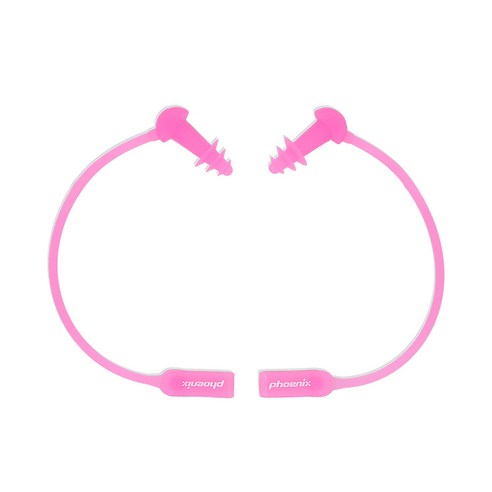 피닉스 분실방지 실리콘 코드 수영 귀마개 PNE-200, 핑크, 1개