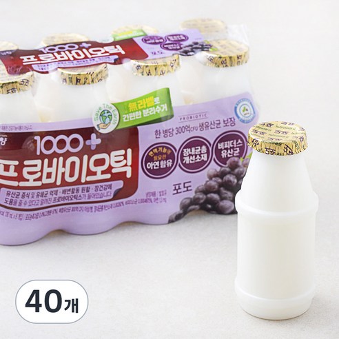 1000+ 프로바이오틱스 포도, 130ml, 40개