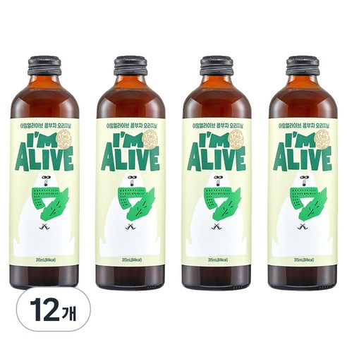 아임얼라이브콤부차 오리지날, 315ml, 12개