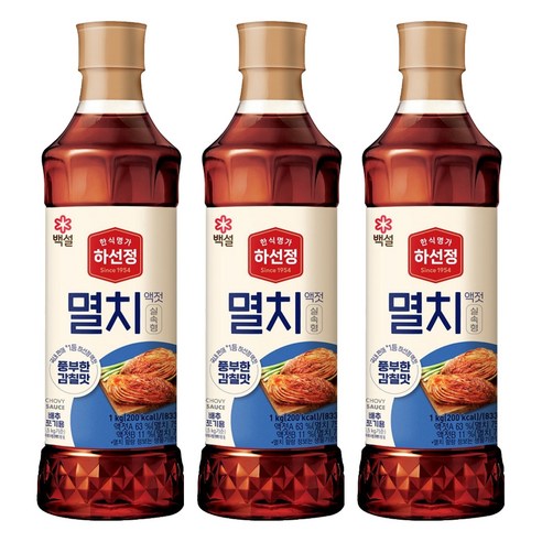 하선정 알뜰형 멸치액젓, 1kg, 3개