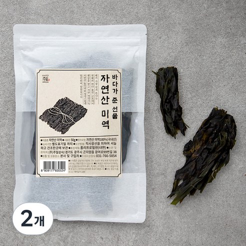 주일 자연산 미역, 50g, 2개