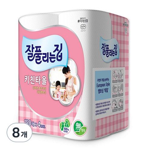 잘풀리는집 천연펄프 키친타올, 150매, 32개