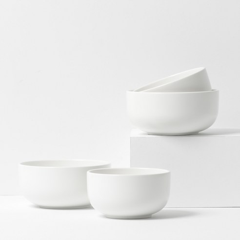 보울보울 레트로라인, 밀크화이트, 공기 2p+대접 2p, 1세트