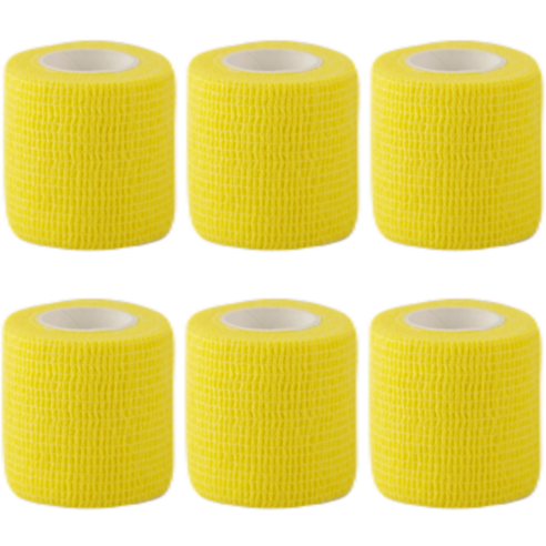 파쿠스 자가점착 탄력 압박 밴드 테이프 6p, 옐로우