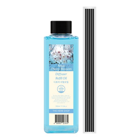 더허브샵 디퓨저 리필 오일, 아쿠아 체리블라썸, 350ml, 1개