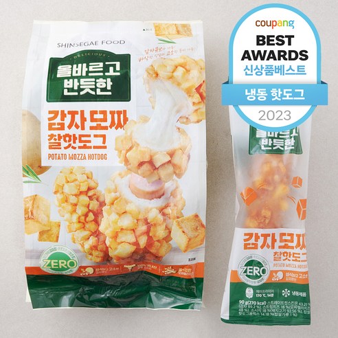 올바르고 반듯한 감자 모짜 찰핫도그 6개입 (냉동), 90g, 6개