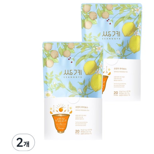 쌍계명차 프루트 허그 오렌지 루이보스차 파우치, 1.5g, 20개입, 2개