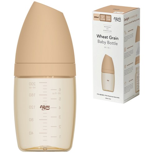 티지엠 유아용 PPSU 밀알 젖병, 탠브라운, 200ml, 1개