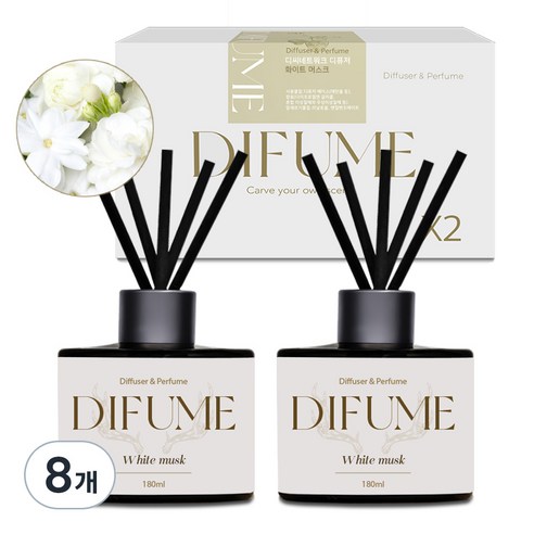 디씨네트워크 디퓸 디퓨저, 화이트머스크, 180ml, 8개