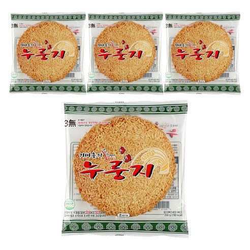참좋은식품 가마솥의 구수한 별미 누룽지, 200g, 4개
