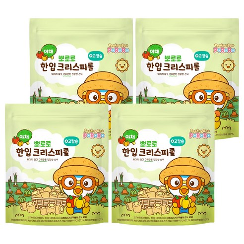 뽀로로 한입 크리스피롤 야채, 60g, 4개