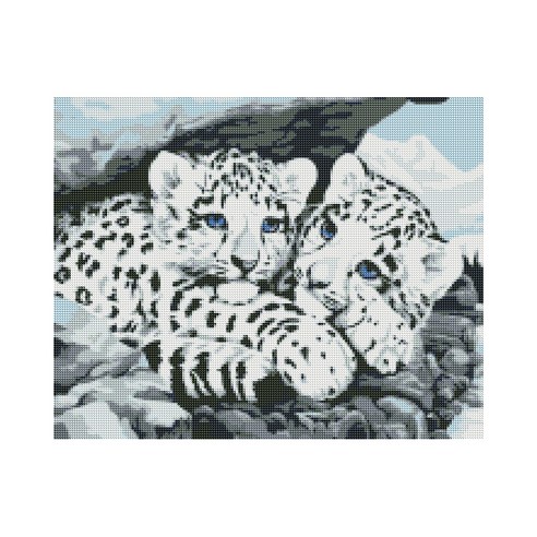 플레이어바웃 아기 백호 DIY 보석십자수 세트 40 x 50 cm, 혼합색상, 1세트