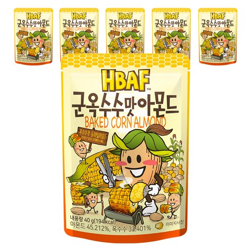 HBAF 군옥수수맛 아몬드, 190g, 4개