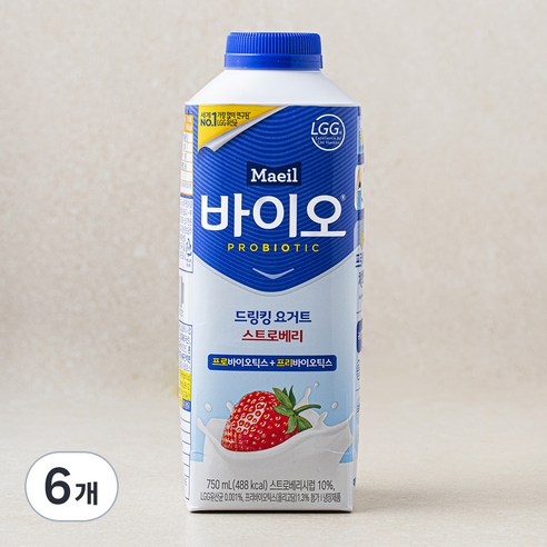 매일바이오 드링킹 요거트 딸기, 750ml, 1개입, 6개