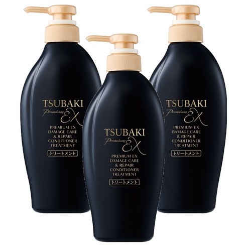 츠바키 프리미엄 EX 데미지케어 & 리페어 컨디셔너 트리트먼트, 450ml, 3개