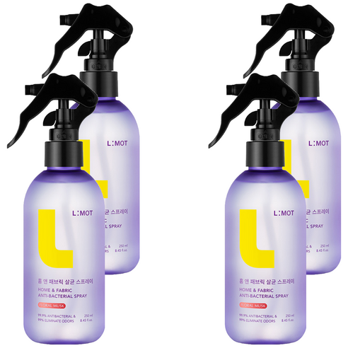 엘모트 홈 앤 패브릭 살균 스프레이 본품, 250ml, 4개, 플로랄 머스크