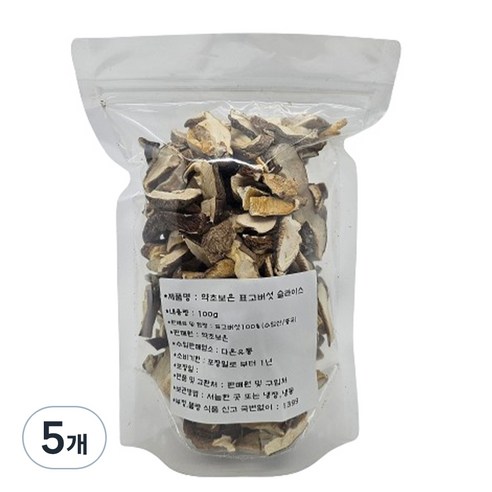 약초보은 건슬라이스 표고버섯, 100g, 5개