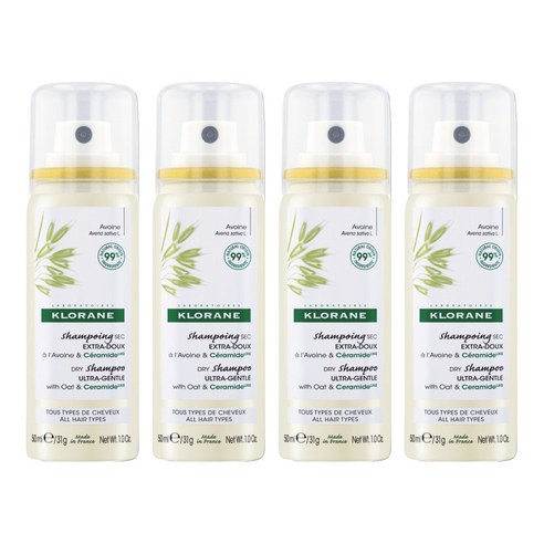 클로란 오트 & 세라마이드 저자극 드라이샴푸, 50ml, 4개