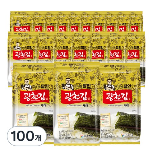 광천김 3대째 달인 재래 도시락김, 80g, 5개