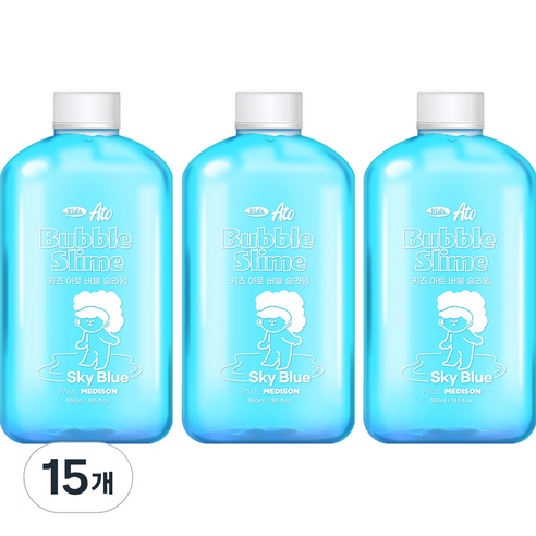 폴메디슨 대용량 키즈 아토 버블 슬라임 스카이블루 스카이블루, 15개, 550ml