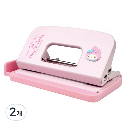 바이하츠 마이멜로디 미니 2공펀치 MM-M2H, 2개, 연핑크