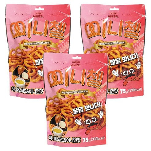 하늘처럼 미니 프레첼 허니머스터드 앤드 어니언, 3개, 75g
