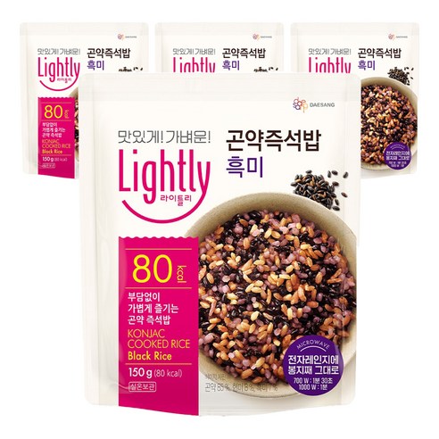 라이틀리 곤약즉석밥 흑미, 150g, 4개