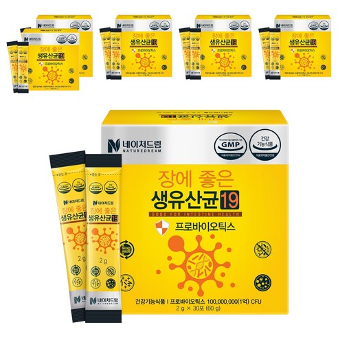 네이처드림 장에좋은 생유산균19 30p, 60g, 6개
