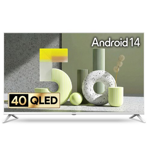 더함 FHD QLED 화이트에디션 돌비 AI 구글 5.0 IPS패널 스마트 TV, 102cm(40인치), NA401QLED, 스탠드형, 고객직접설치