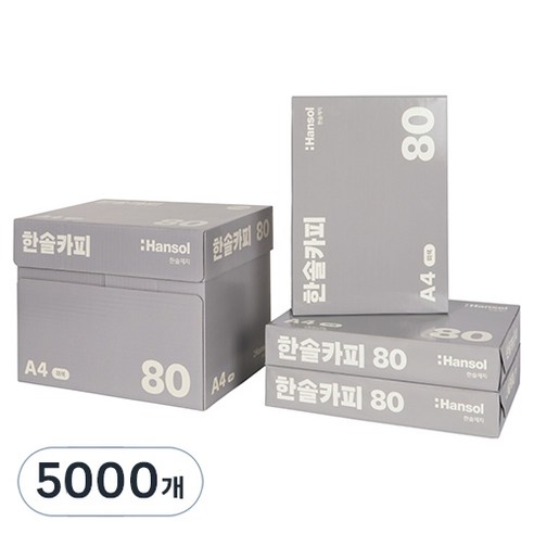한솔 복사용지 미색 80g, 5000개, A4