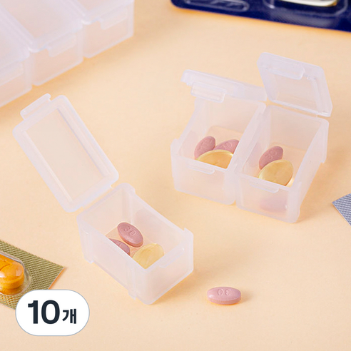 코멧 분리되는 휴대용 7칸 약통, 10개