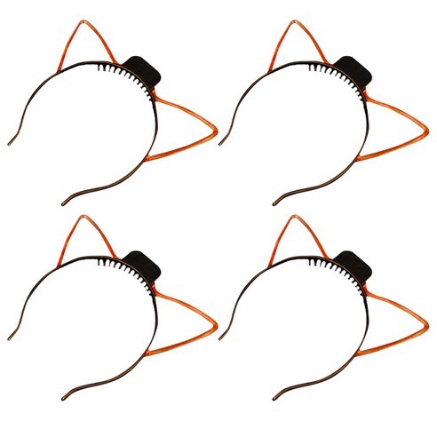 LED 와이어점등 고양이 머리띠, 레드, 4개