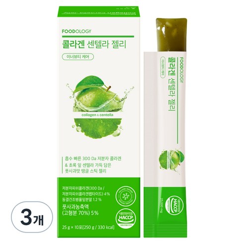 푸드올로지 콜라겐 센텔라 젤리, 10회분, 3개